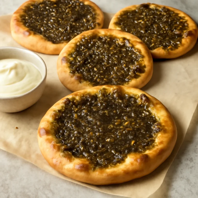 Manakish za’atar fűszeres olajjal, ropogós és friss