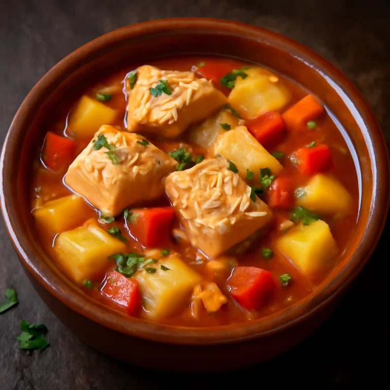 Marmitako de salmón, spanyol étel lazaccal, zöldségekkel