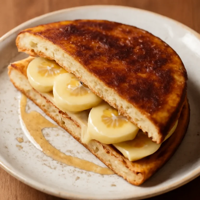 Martabak manis banánnal tálalva