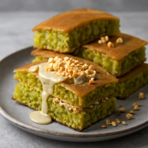 Indonéz Martabak manis matcha porral és földimogyoróval