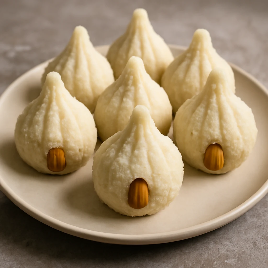 Finom, kókuszos Mawa modak indiai édesség