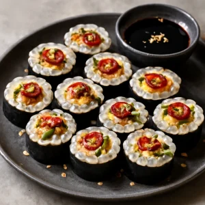 Friss és ínycsiklandó Mayak Gimbap szeletek