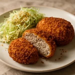 Ropogós menchi katsu friss káposztával