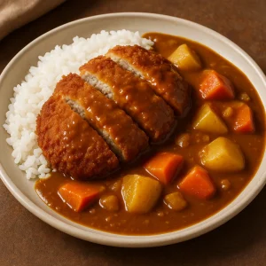 Ropogós japán húspogácsa fűszeres curryvel
