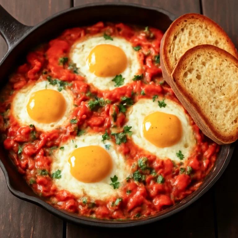 Menemen pirított kenyérrel, tojással és friss zöldségekkel