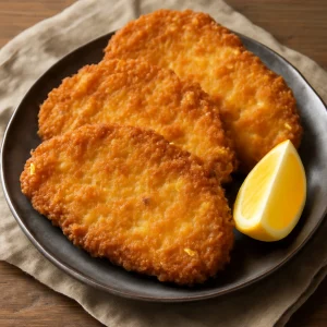 Ropogós panírozott milanesa citrommal