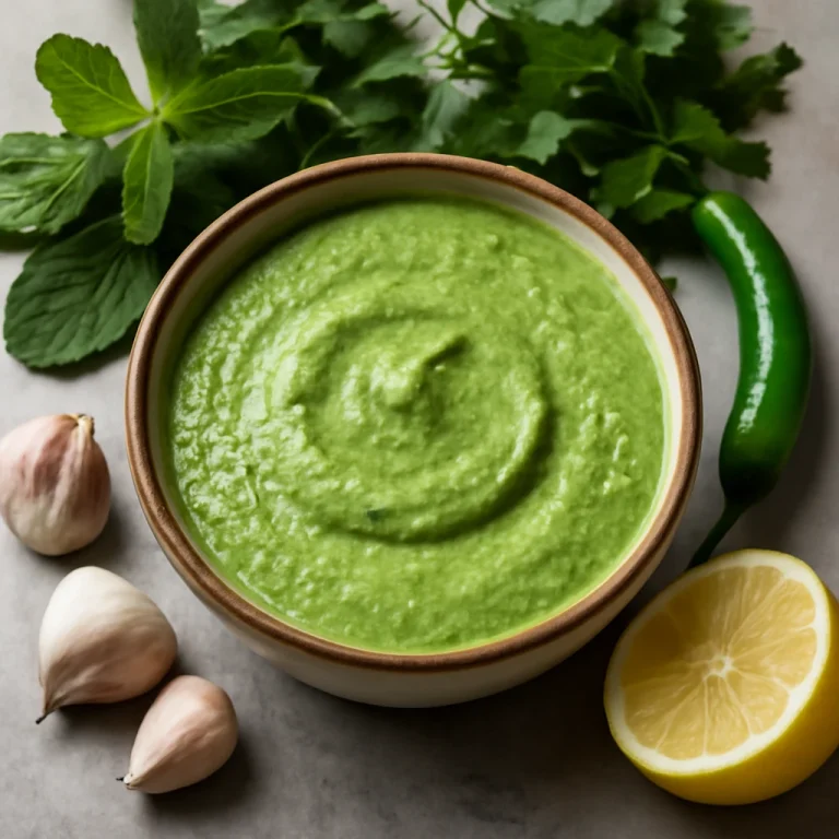 Mint chutney frissen tálalva