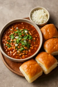 Misal pav gazdag fűszerekkel, pav roti kíséretében