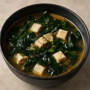Koreai miso leves tofukkal és tengeri kellel