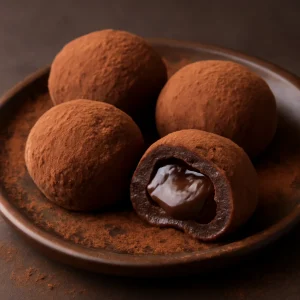 Friss, csokoládéval töltött mochi