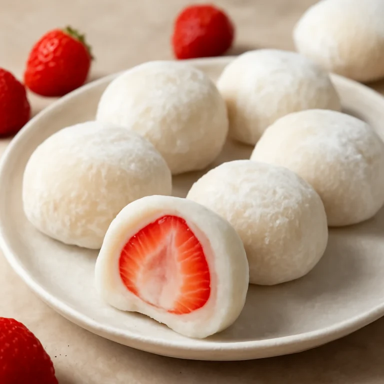 Mochi eperrel, friss eperrel tálalva