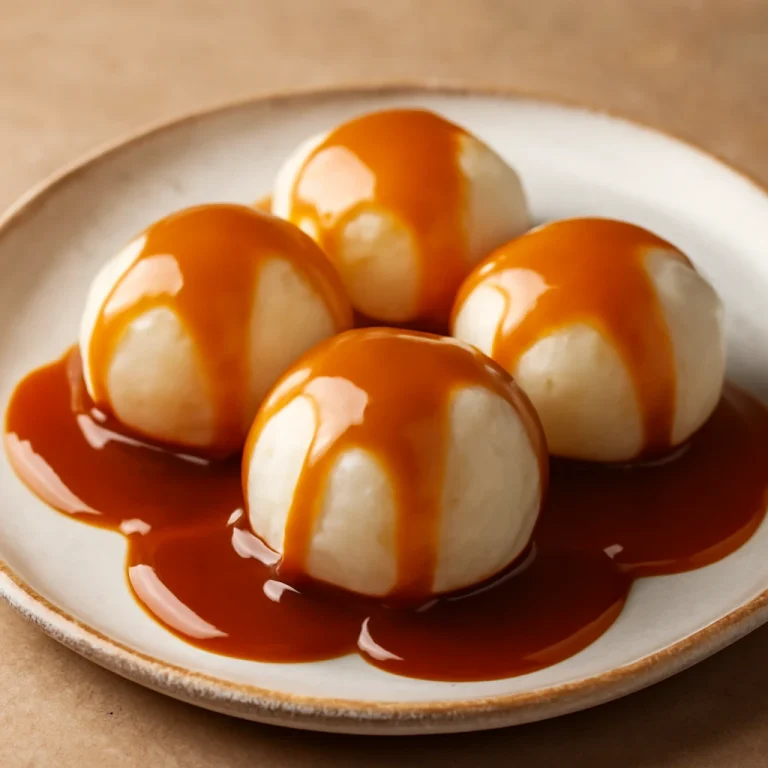 Karamellás mochi, frissen elkészítve
