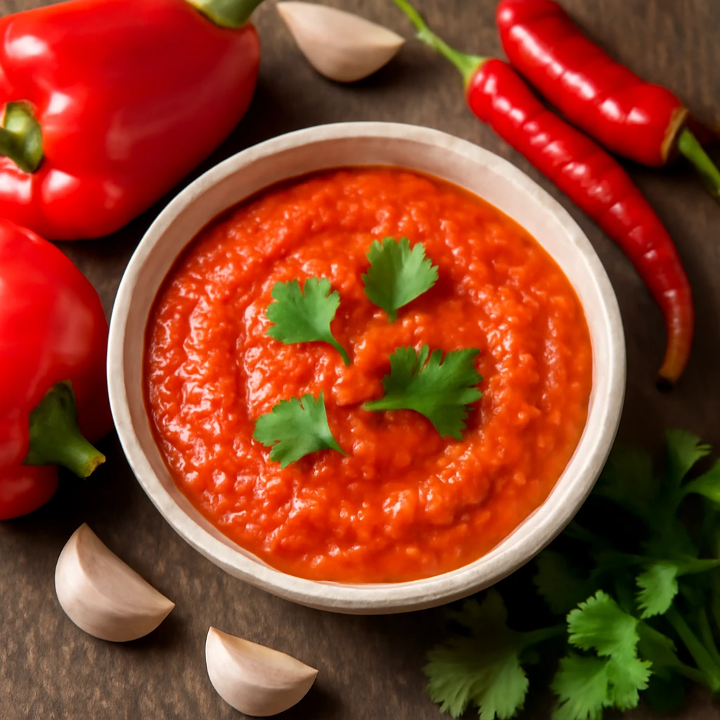 Friss és csípős Mojo picón szósz, gazdag paprika és chili ízekkel