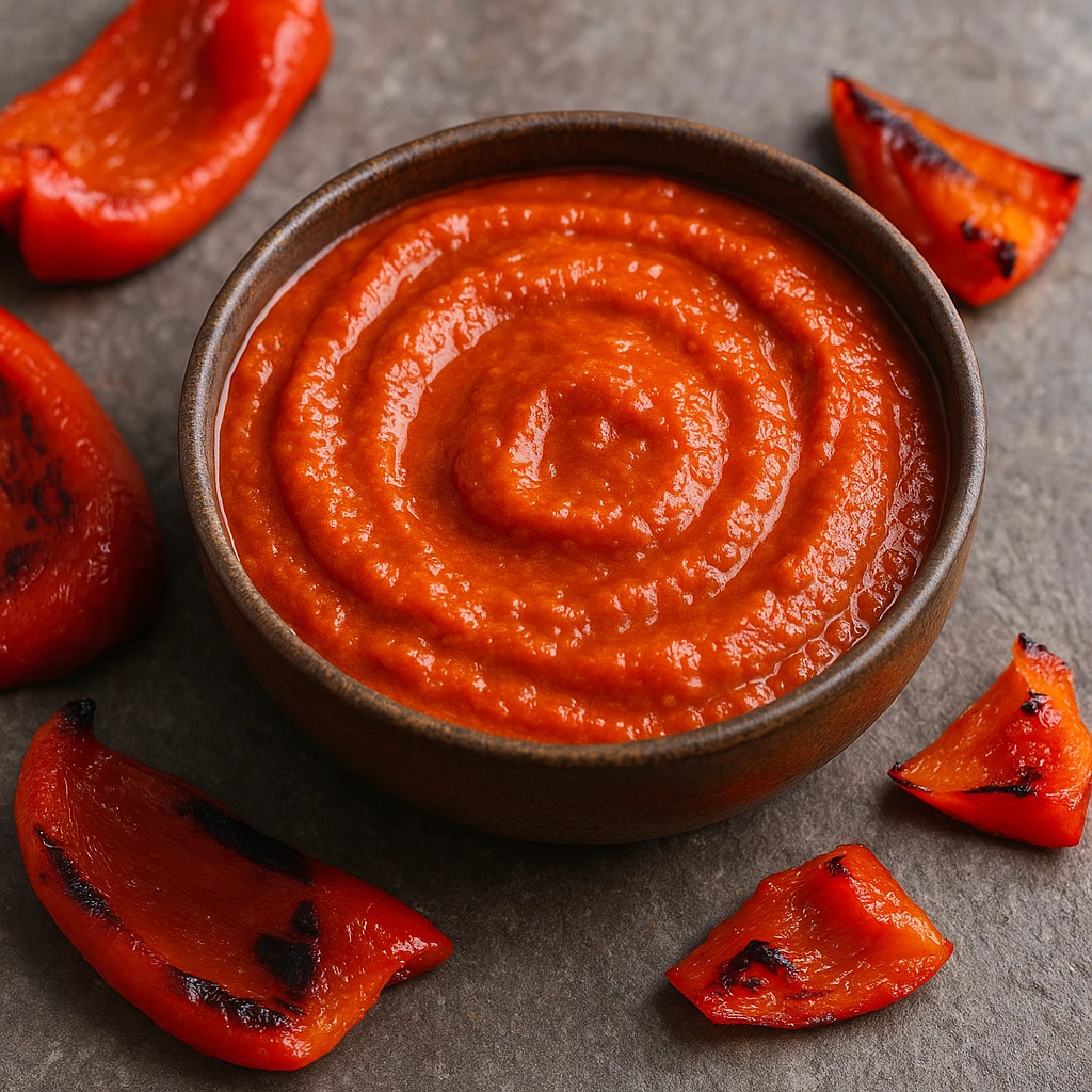 Puhára sült paprika és fokhagyma alapú spanyol mártás
