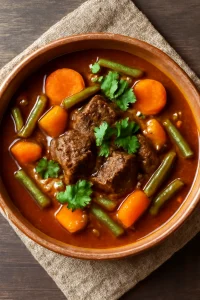 Mexikói mole marhahússal, zöldségekkel, kakaós mole szósszal és friss korianderrel