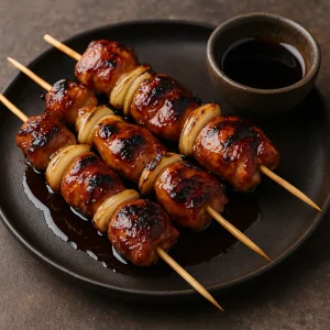 Japán stílusú grillezett csirkecomb nyárson