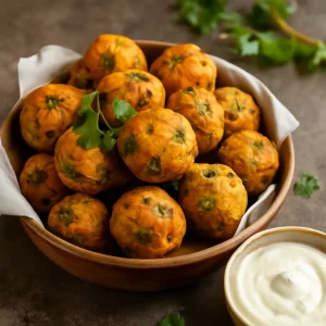Indiai moong dal pakora, ropogós, fűszeres falatkák