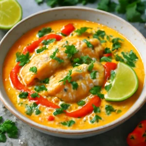 Kókuszos csípős moqueca hal étel, friss korianderrel díszítve