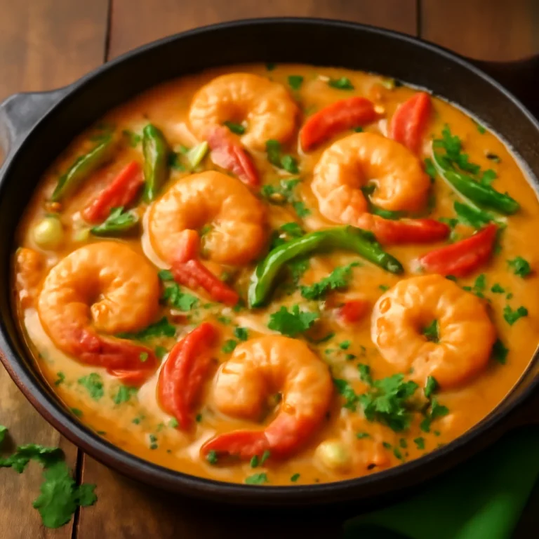 Moqueca de Camarão, brazil garnélarákos étel, kókusztejjel és friss zöldségekkel