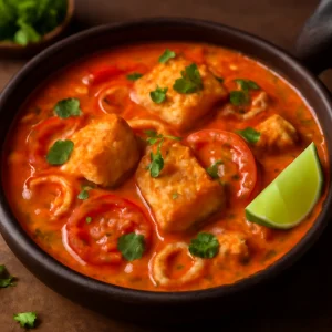 Brazil Moqueca halas étel enyhén csípős szósszal