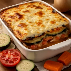 Moussaka zöldségekkel, egy finom görög étel
