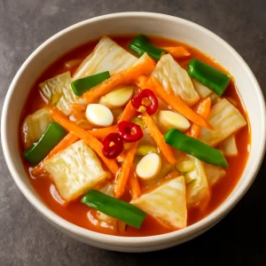 Friss, enyhén csípős nabak kimchi