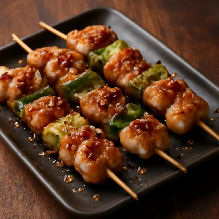 Negima yakitori - csirke és újhagyma nyársak grillezve