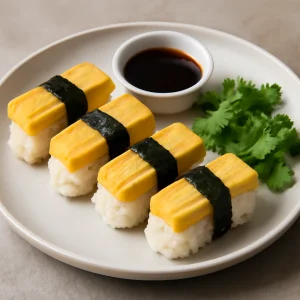 Finom japán nigiri tojásos tamagoyakival