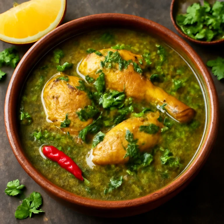 Ogbono soup csirkehússal, fűszeres és gazdag leves
