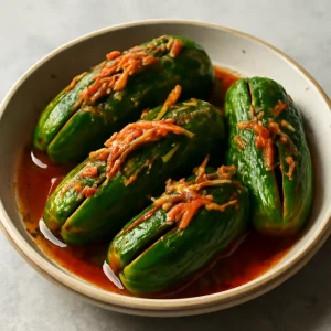 Friss koreai töltött uborka kimchi