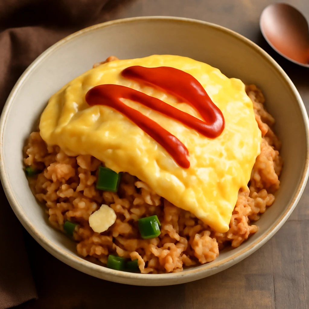 JapÃ¡n omurice rizs Ã©s omlett kombinÃ¡ciÃ³ja