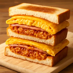 Omurice sando, japán omlett szendvics