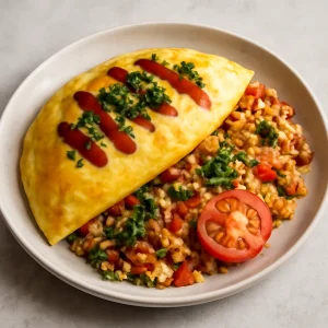 Finom omurice, tojásos rizs paradicsommal