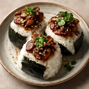 Japán étel miso gombával és friss szezámmaggal