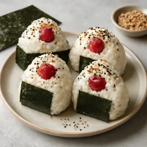 Japán rizsgolyó savanyított szilvával és szezámmaggal