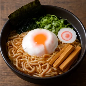 Friss japán Onsen Tamago Ramen, lágy tojással és gazdag feltétekkel