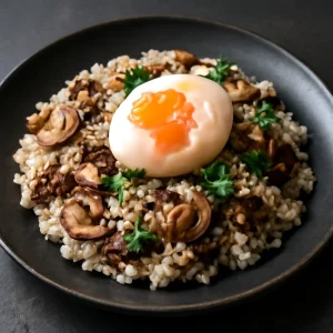 Finom japán onsen tamago gombás rizzsel