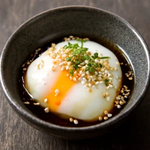 Friss Onsen Tamago szezámmaggal és szójaszósszal