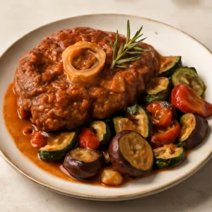 Osso Buco gazdag borjúcsont ragúval és ropogós zöldségekkel