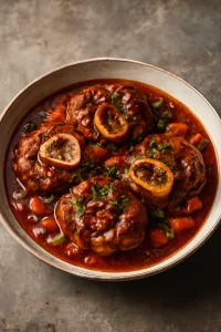 Olasz osso buco borjúcsontokkal és vörösboros szósszal