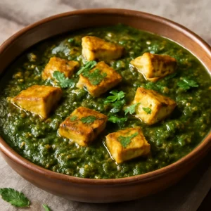 Indiai palak paneer garam masalával