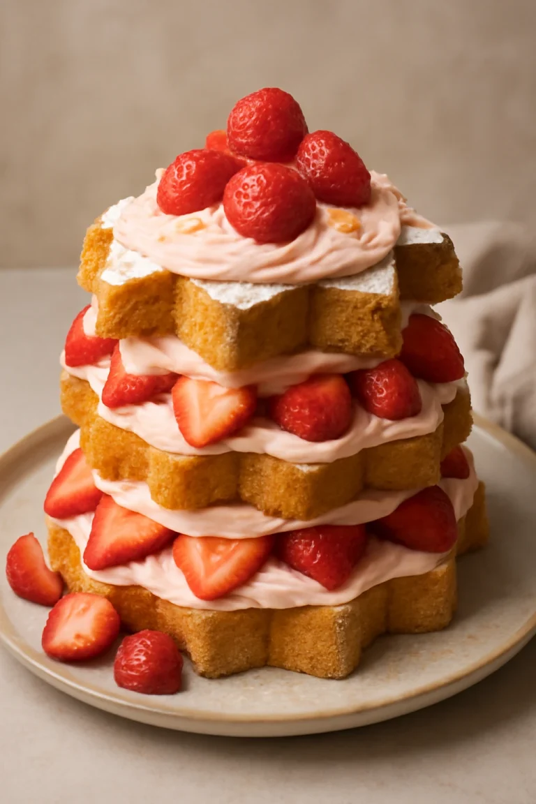 Pandoro epres krémmel, friss eper és mascarpone krém