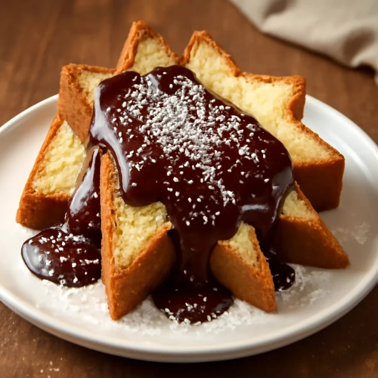 Pandoro étcsokoládéval, finom csokoládé öntettel és kókuszreszelékkel megszórva