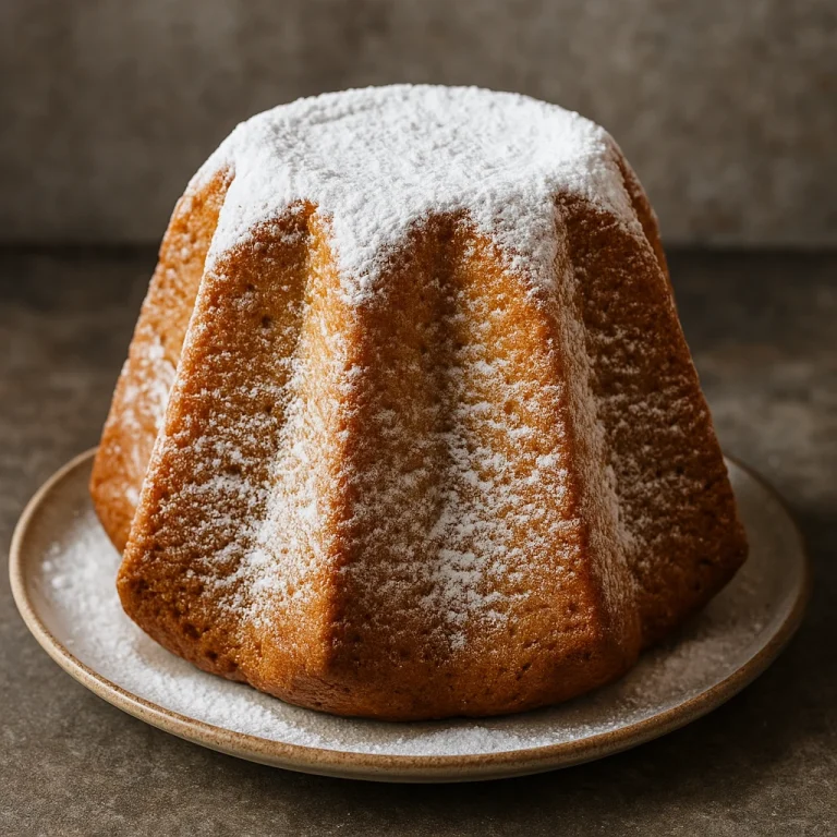 Pandoro mandulával frissen sütve, porcukorral megszórva