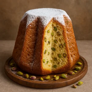 Olasz ünnepi pandoro pisztáciadarabokkal