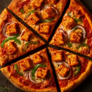 Indiai stílusú Paneer Tikka Pizza