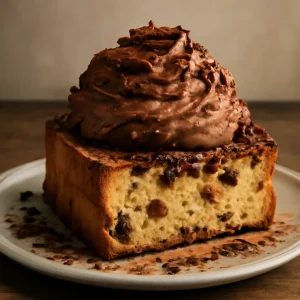 Panettone édes töltelékkel, csokoládéval és fahéjjal
