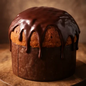 Olasz panettone tejcsokoládéval bevonva