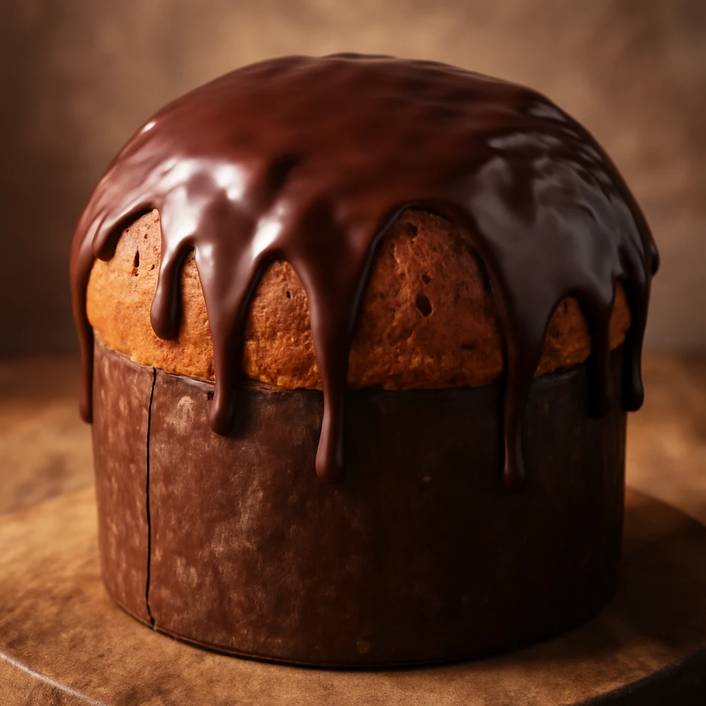 Olasz panettone tejcsokoládéval bevonva