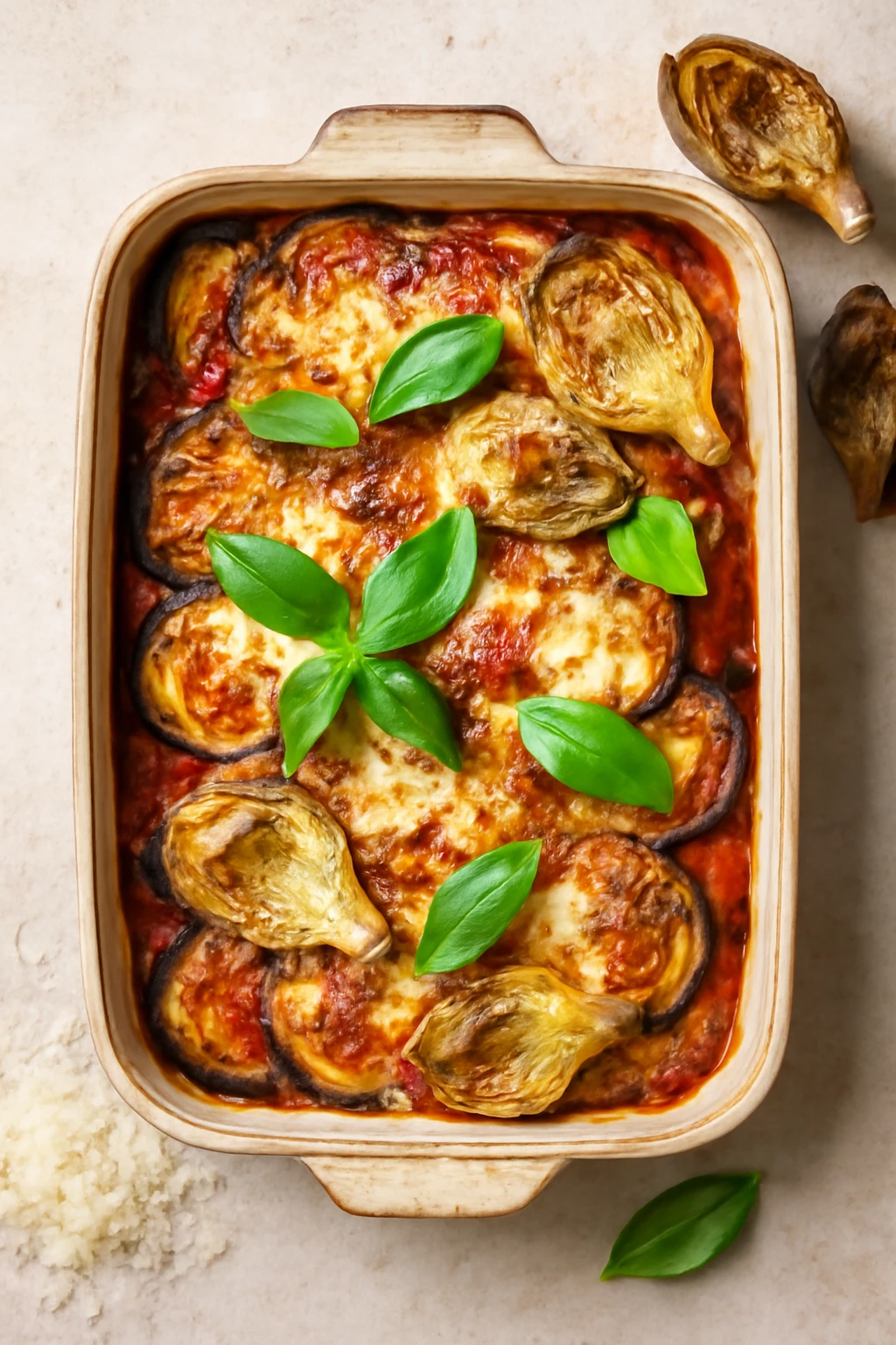 Sült articsóka és padlizsán parmigiana